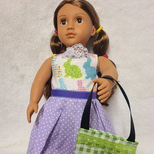 Cherished Handmade Easter Doll Clothes with Purse